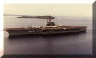 USS Ranger arriving Subic Bay, PI during WestPac 1982